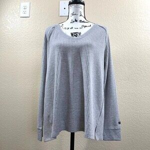 Calvin Klein grey sweater women V neckline long sleeve sweater size XL